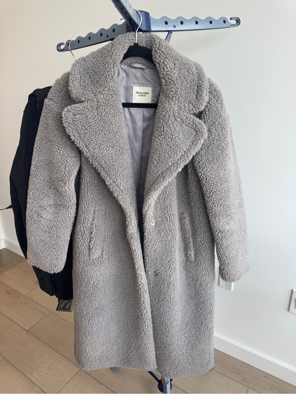 Abercrombie & Fitch Gray Teddy Longline Coat